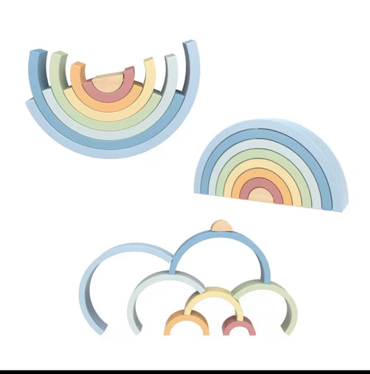 Arcoiris Montessori de madera apilable | Minino Panamá