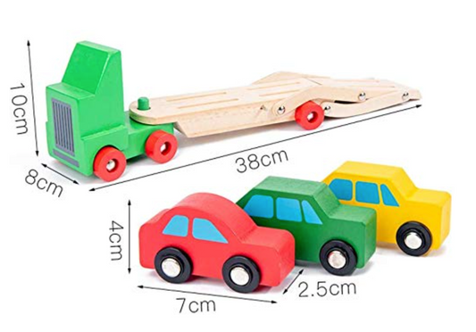Camión Transportador de Autos de Madera para Niños
