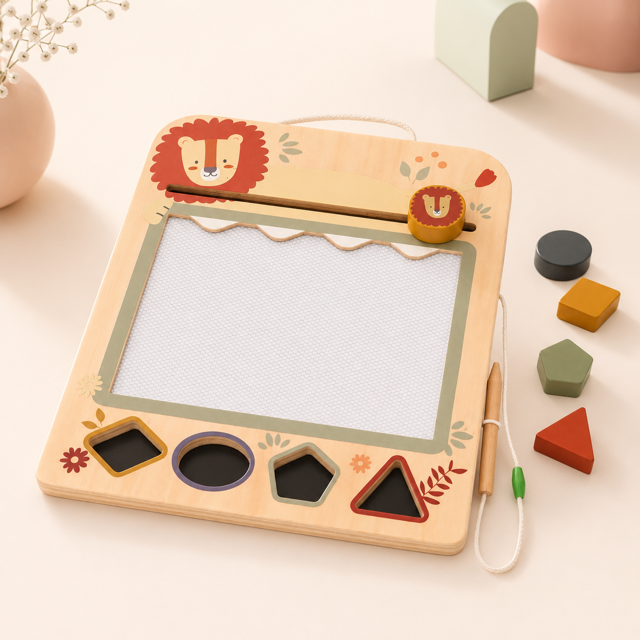 Tablero Montessori de Dibujo y Formas para Niños