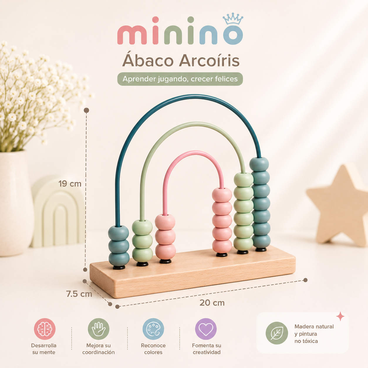 Ábaco de madera Montessori