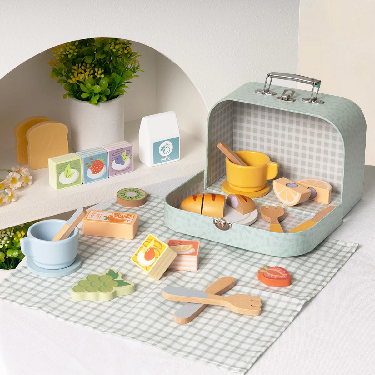 Set de Picnic de Madera para Niñas 3+ Juego Simbólico