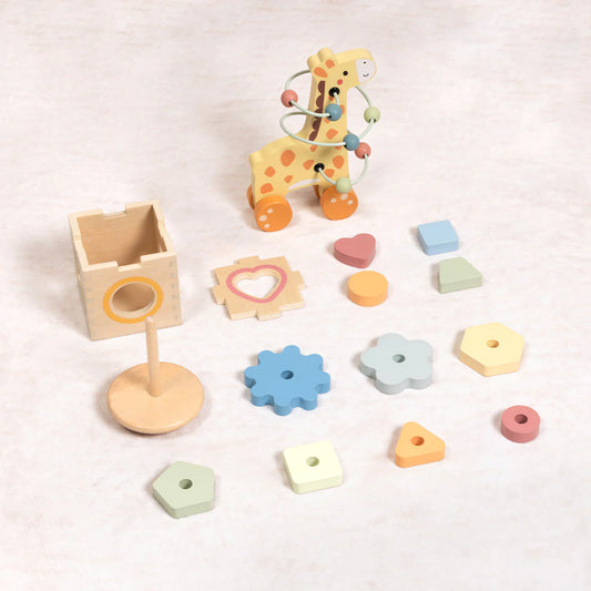 Set 3 en 1 jirafa de Madera