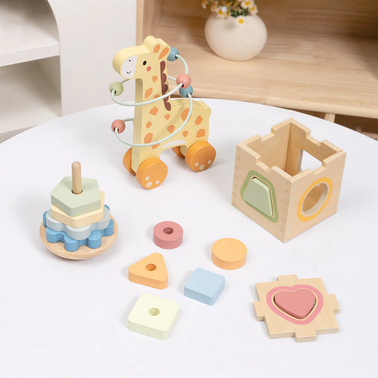 Set 3 en 1 jirafa de Madera