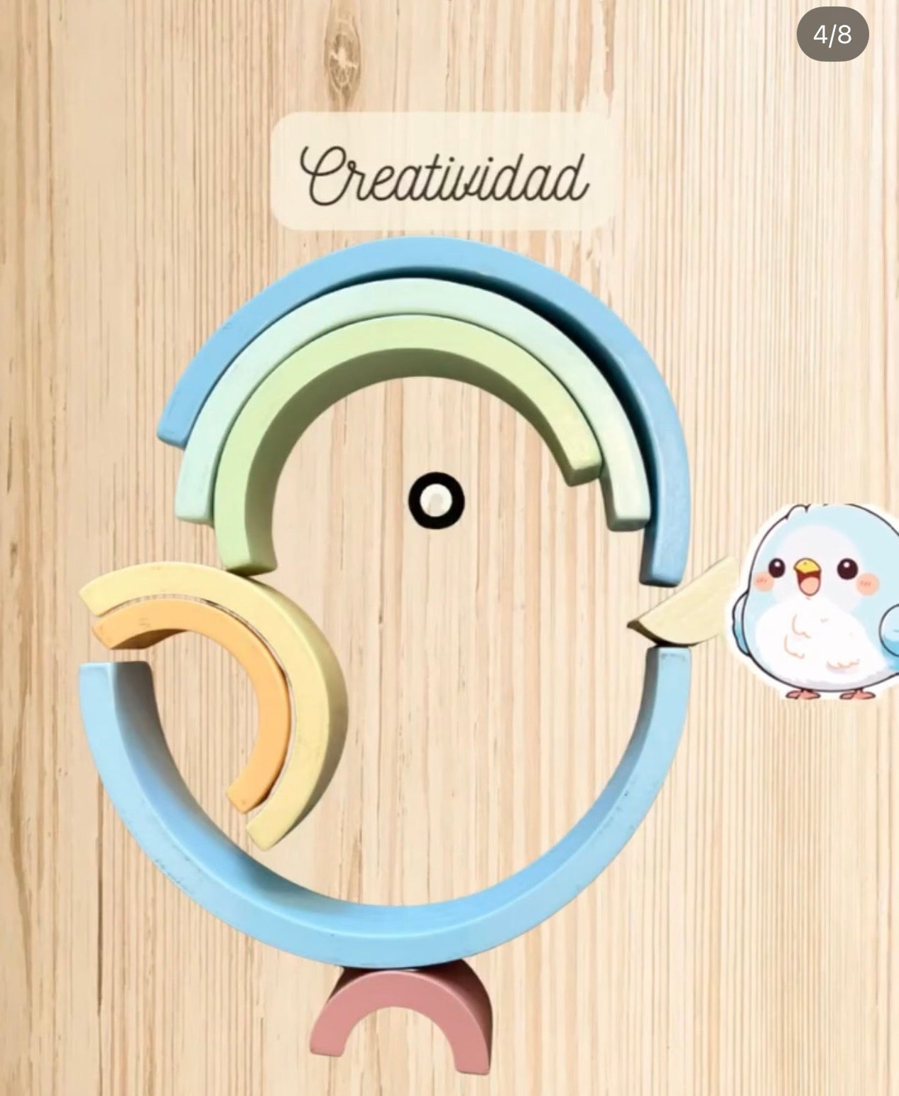 Arcoiris Montessori de madera apilable | Minino Panamá