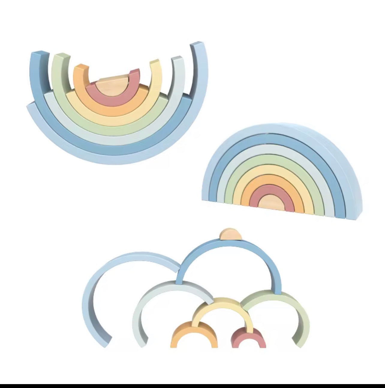 Arcoiris Montessori de madera apilable | Minino Panamá