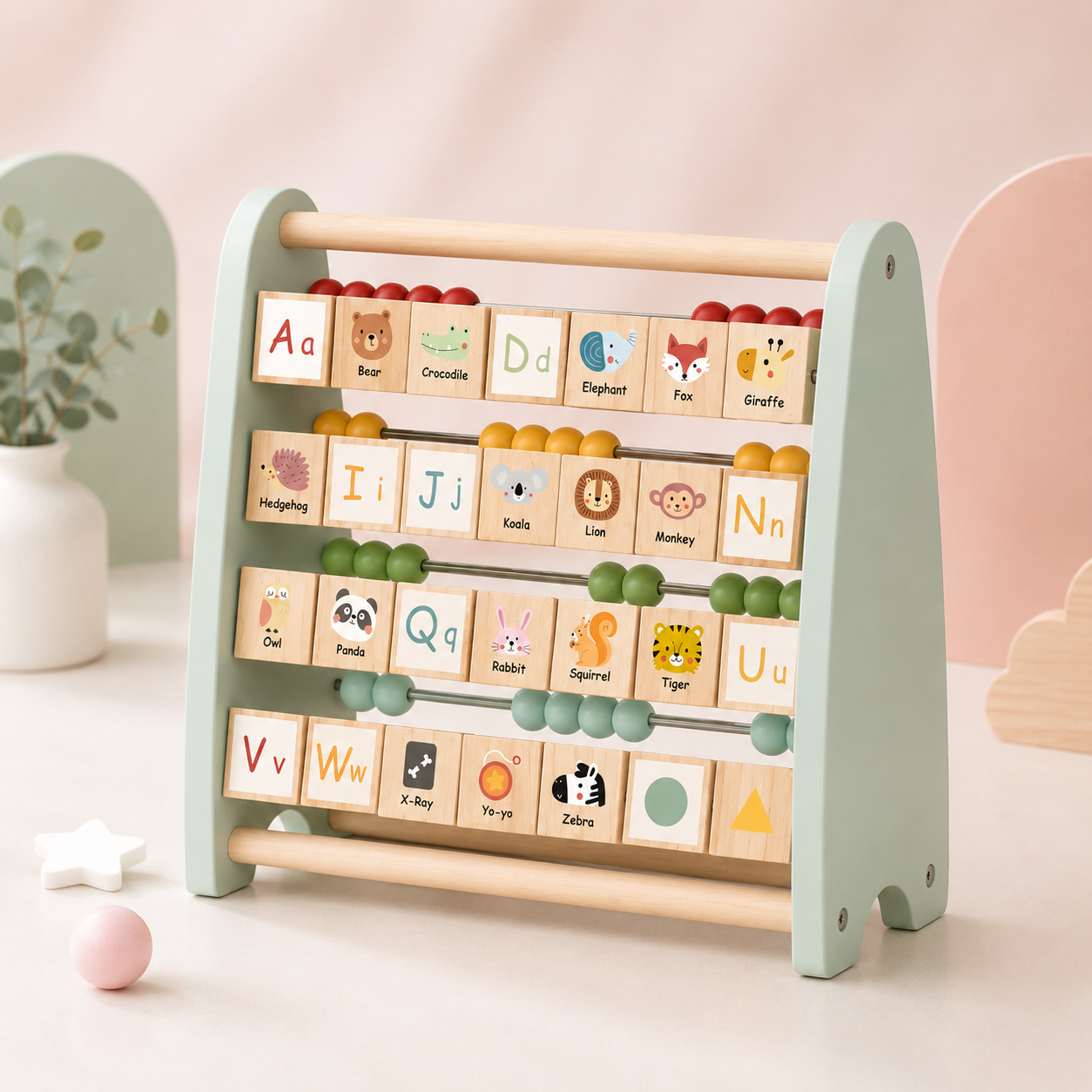 Ábaco Montessori Doble Cara para Letras y Números