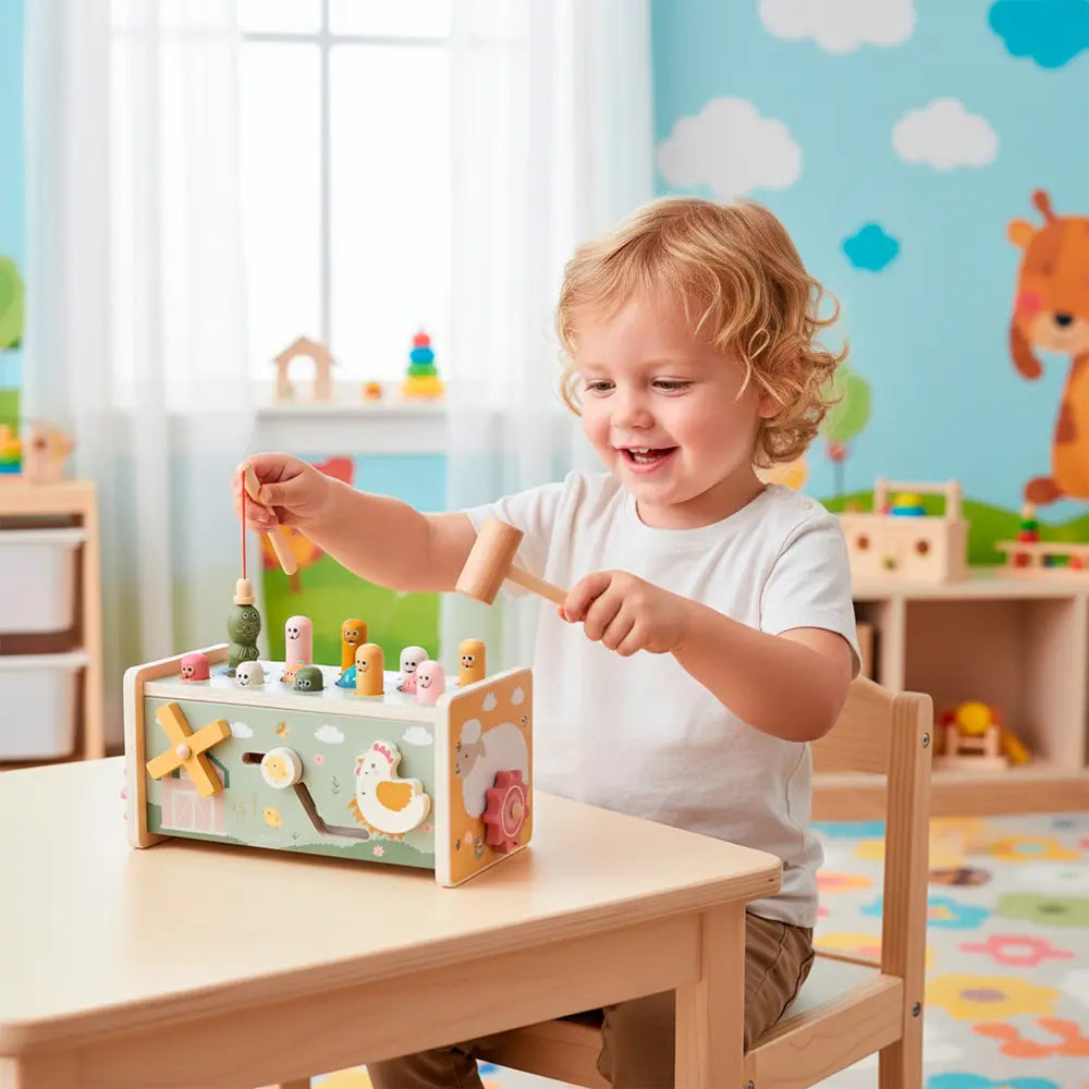 Banco Sensorial de Martillo Montessori