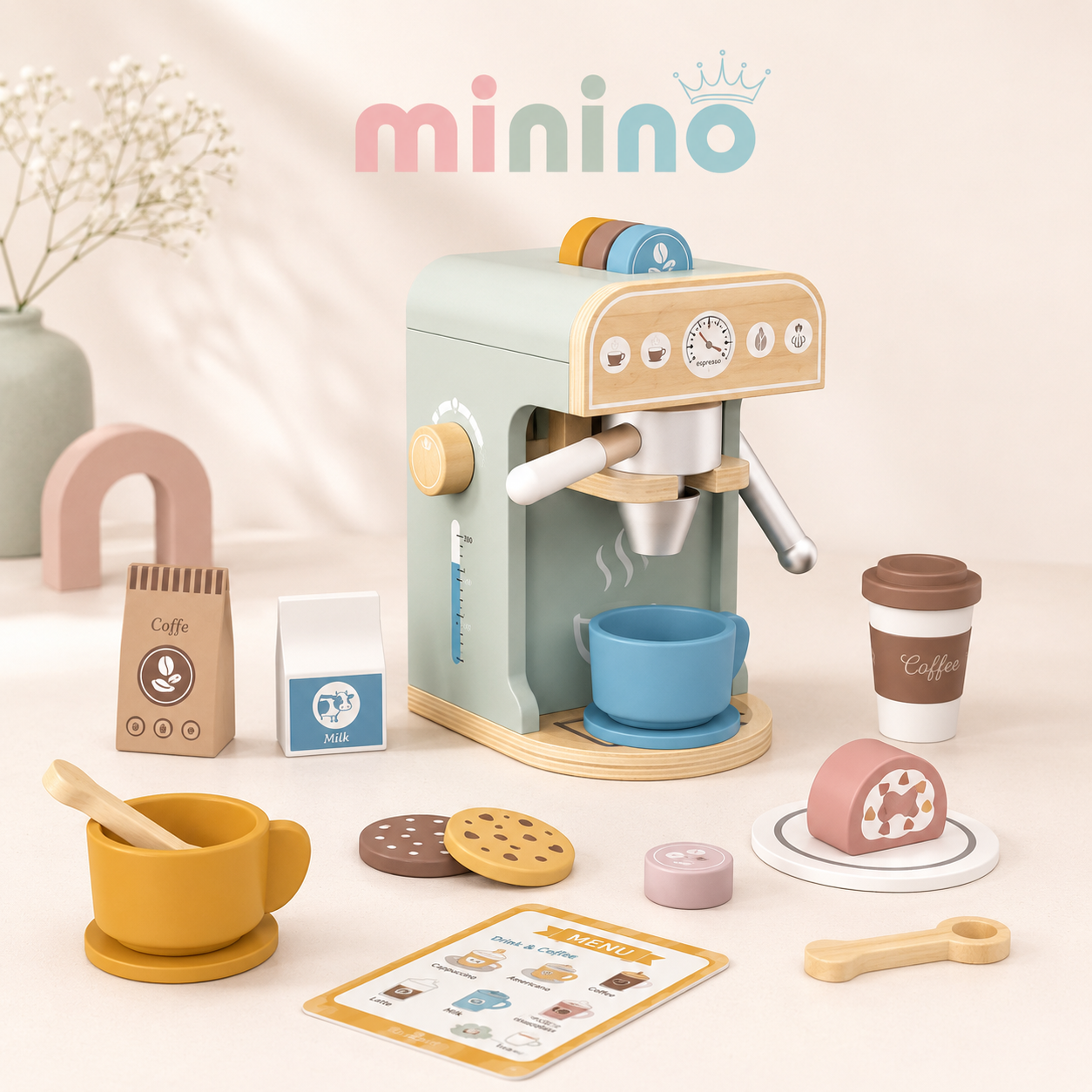 Cafetera de Madera Infantil para Juego Simbólico 3+