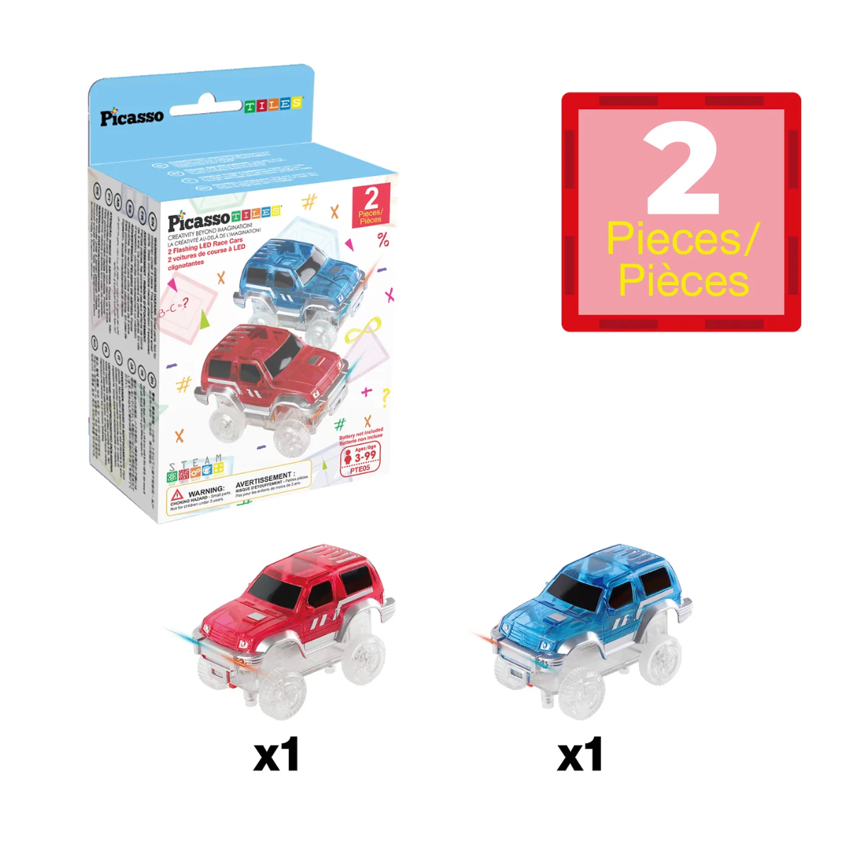 Set de 2 carros para pista de carrera