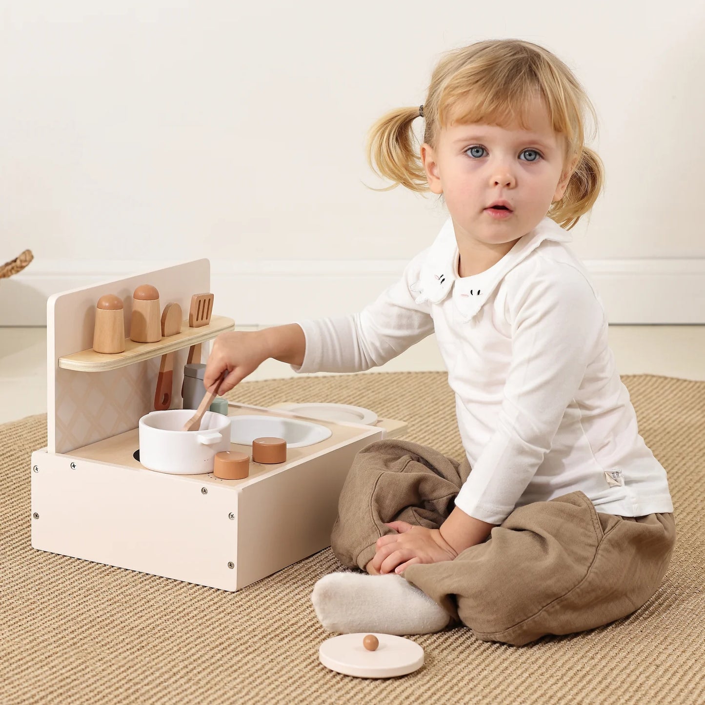 Cocinita de Madera Pequeña para Juego Simbólico 2 a 5 Años