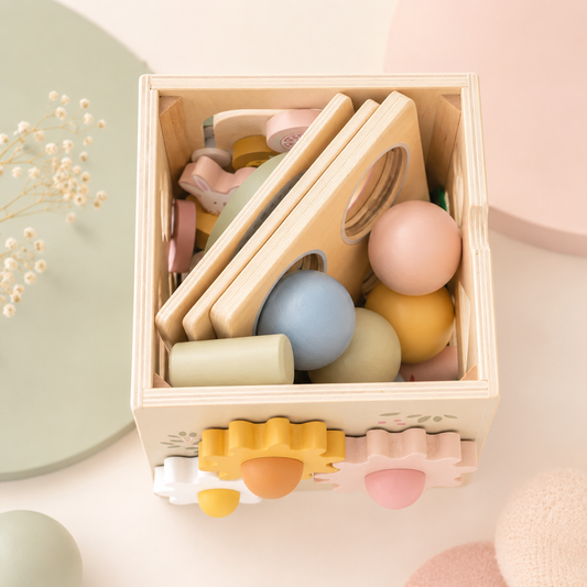 Cubo Didáctico de Madera para Motricidad Fina y Aprendizaje