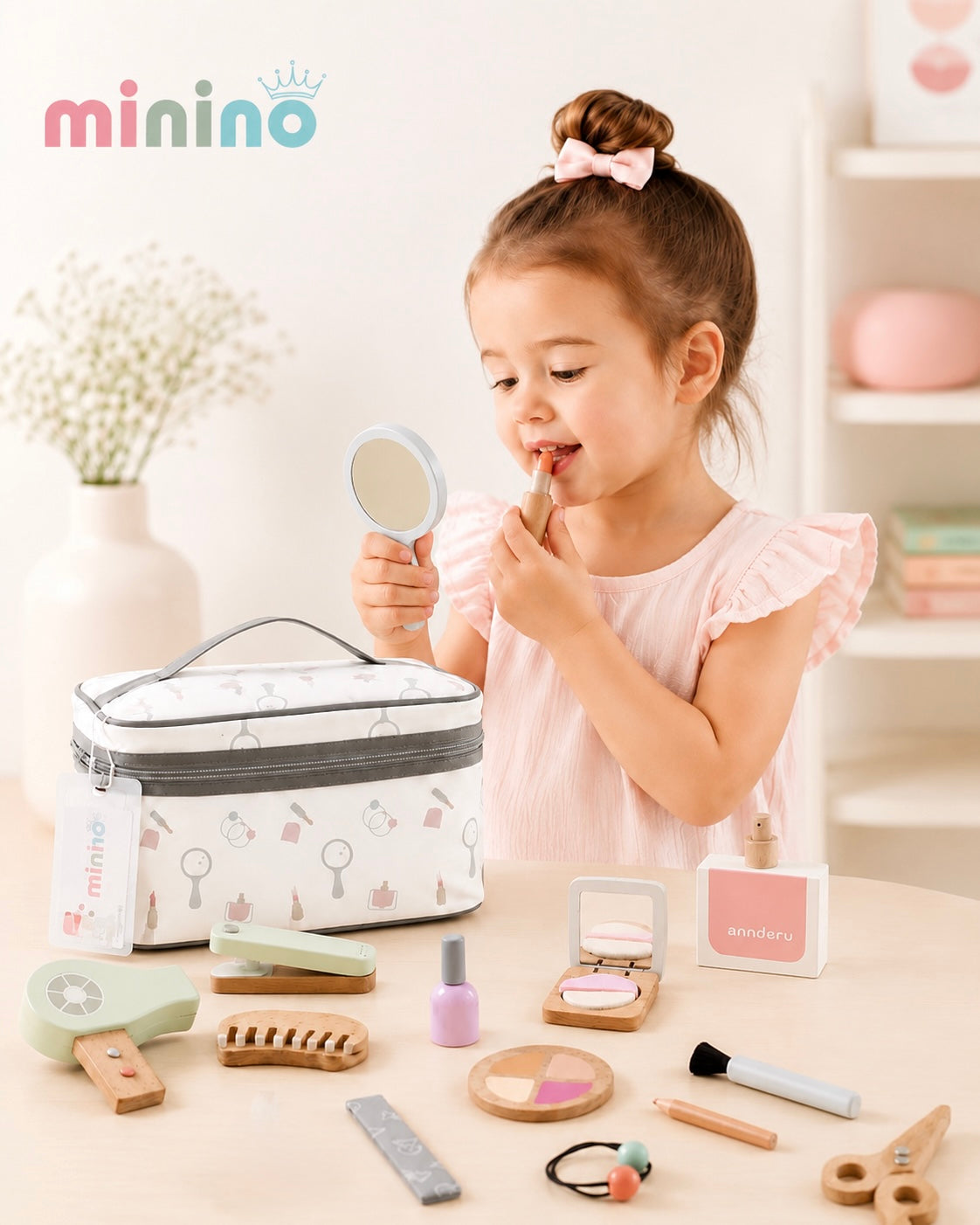 Set de Maquillaje de Madera para juego de imitación