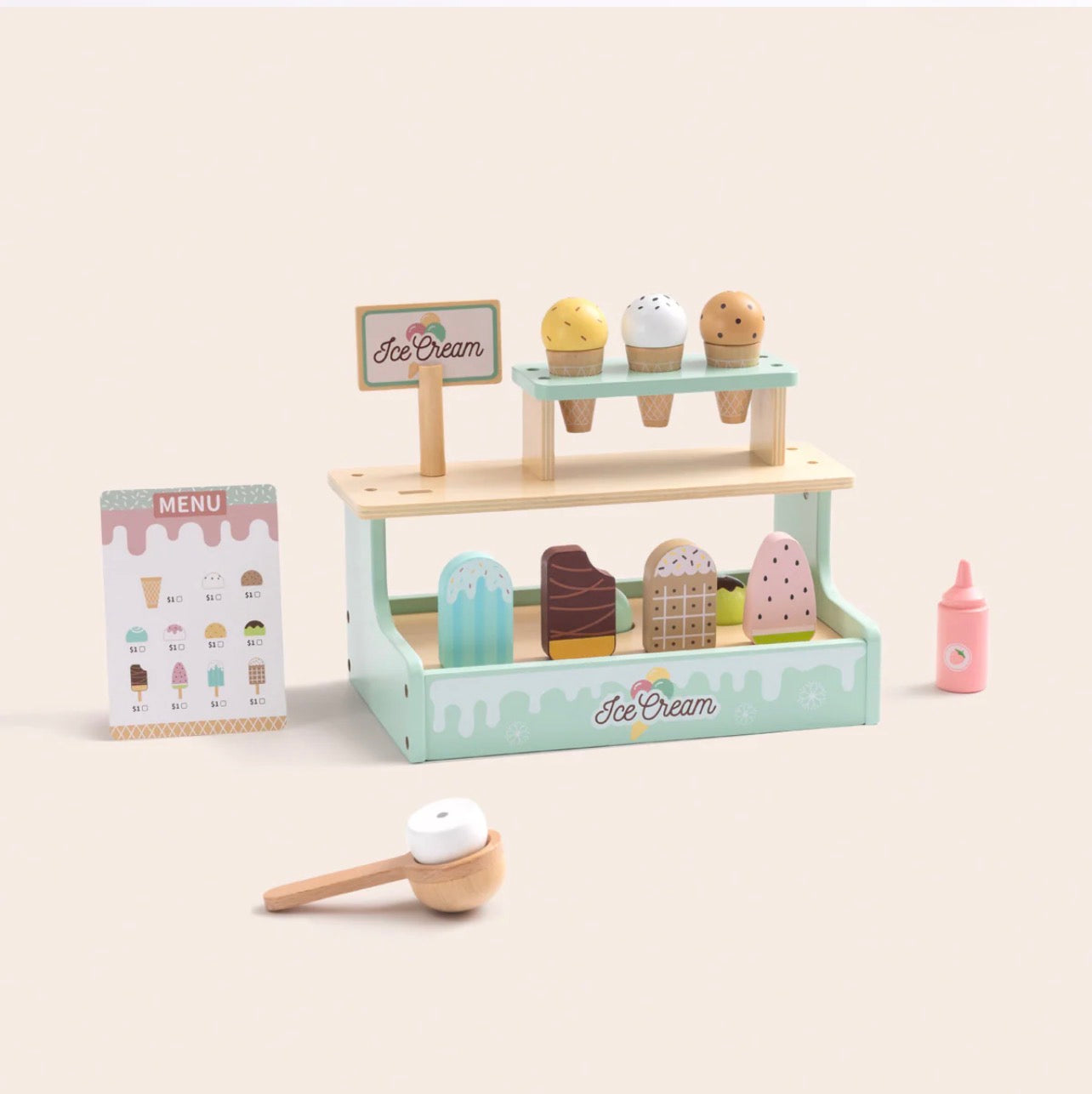 Set de Helados de Madera para Juego Simbólico Infantil