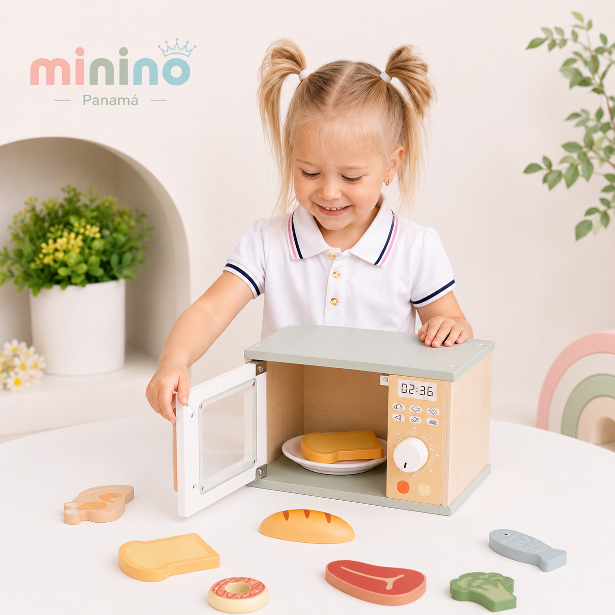 Microondas de Madera Infantil para Cocinita Montessori