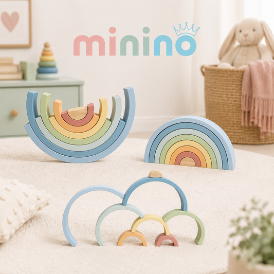 Arcoíris Montessori de Madera Apilable para Bebés