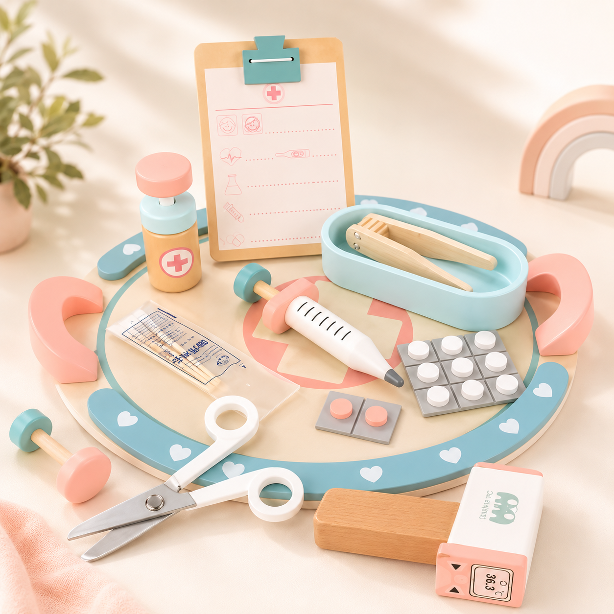 Set de Enfermera Infantil de Madera para Juego de Profesiones