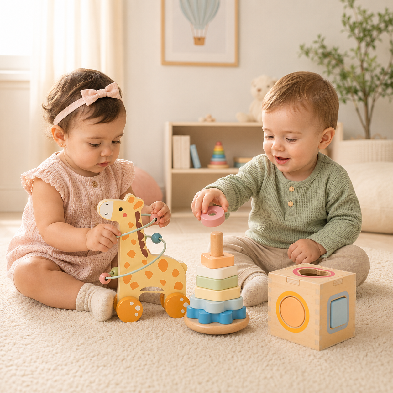 Set 3 en 1   jirafa de Madera