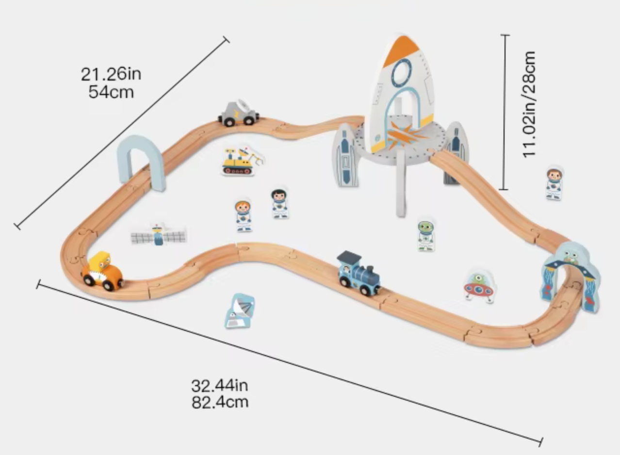 Pista de Tren Espacial - Juguete de Construcción para Niños 3 Años+