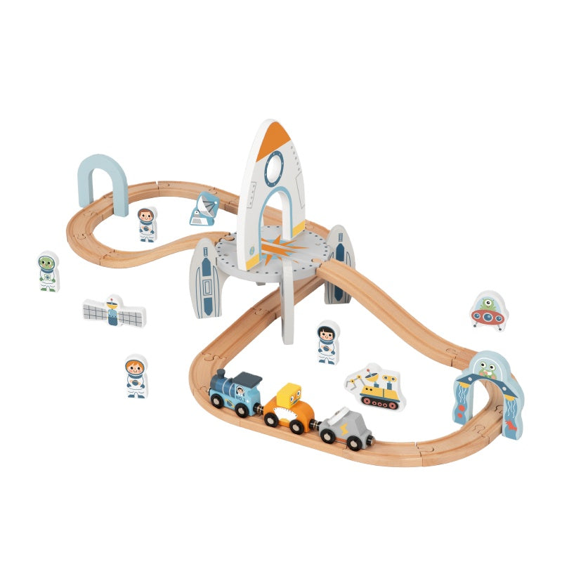 Pista de Tren Espacial - Juguete de Construcción para Niños 3 Años+