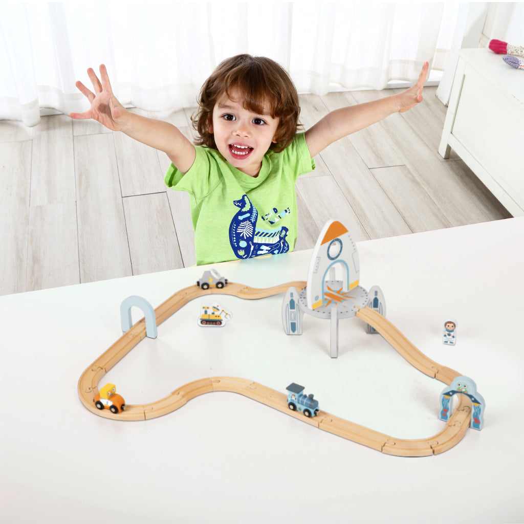 Pista de Tren Espacial - Juguete de Construcción para Niños 3 Años+