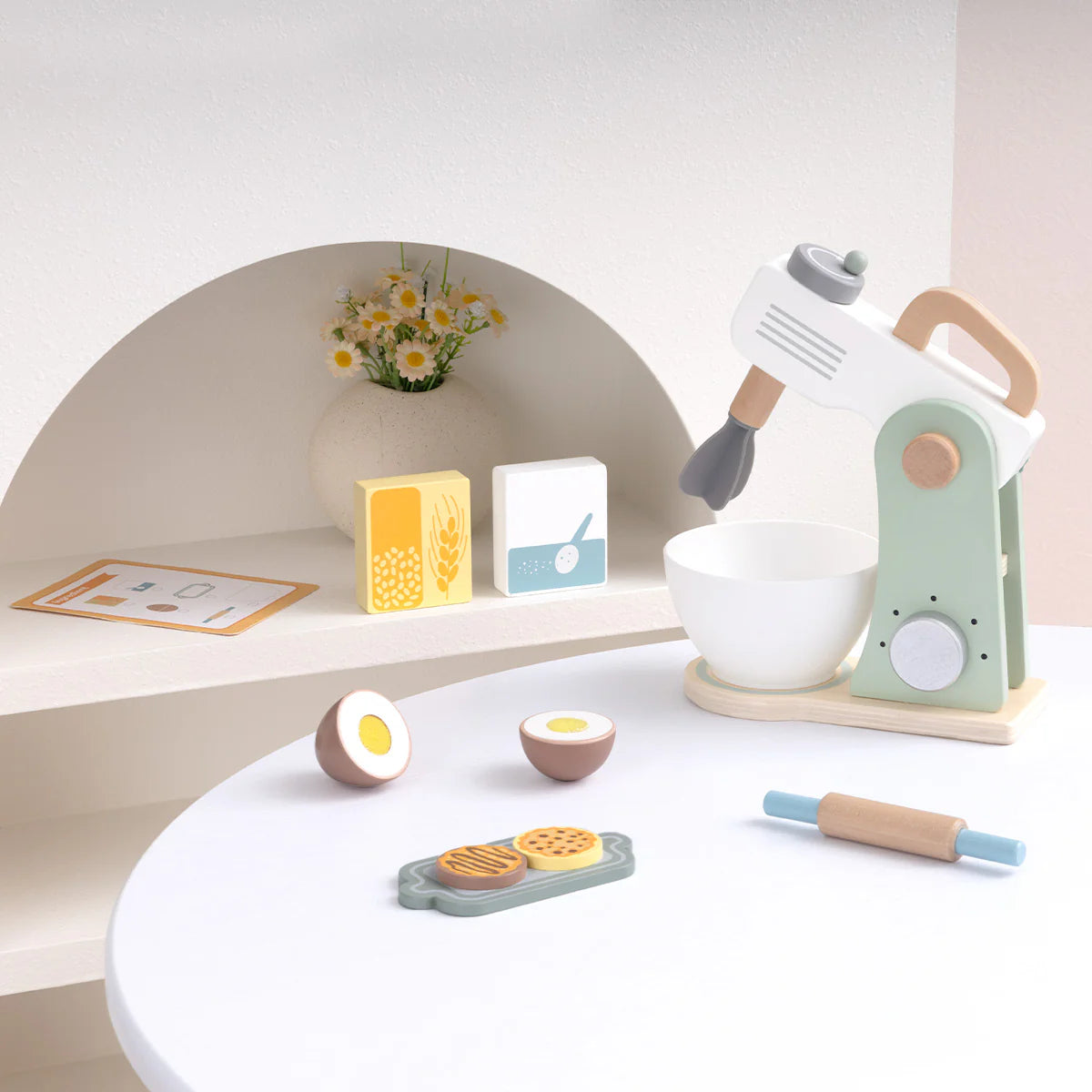 Batidora de Madera Infantil para Cocinita de Juguete