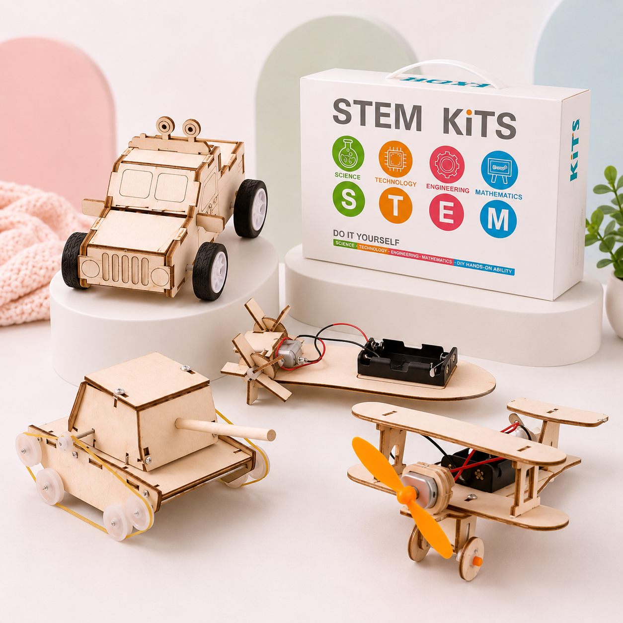 Kits STEM de Madera -Juego de Ciencia y Construcción Educativo 8 Años+