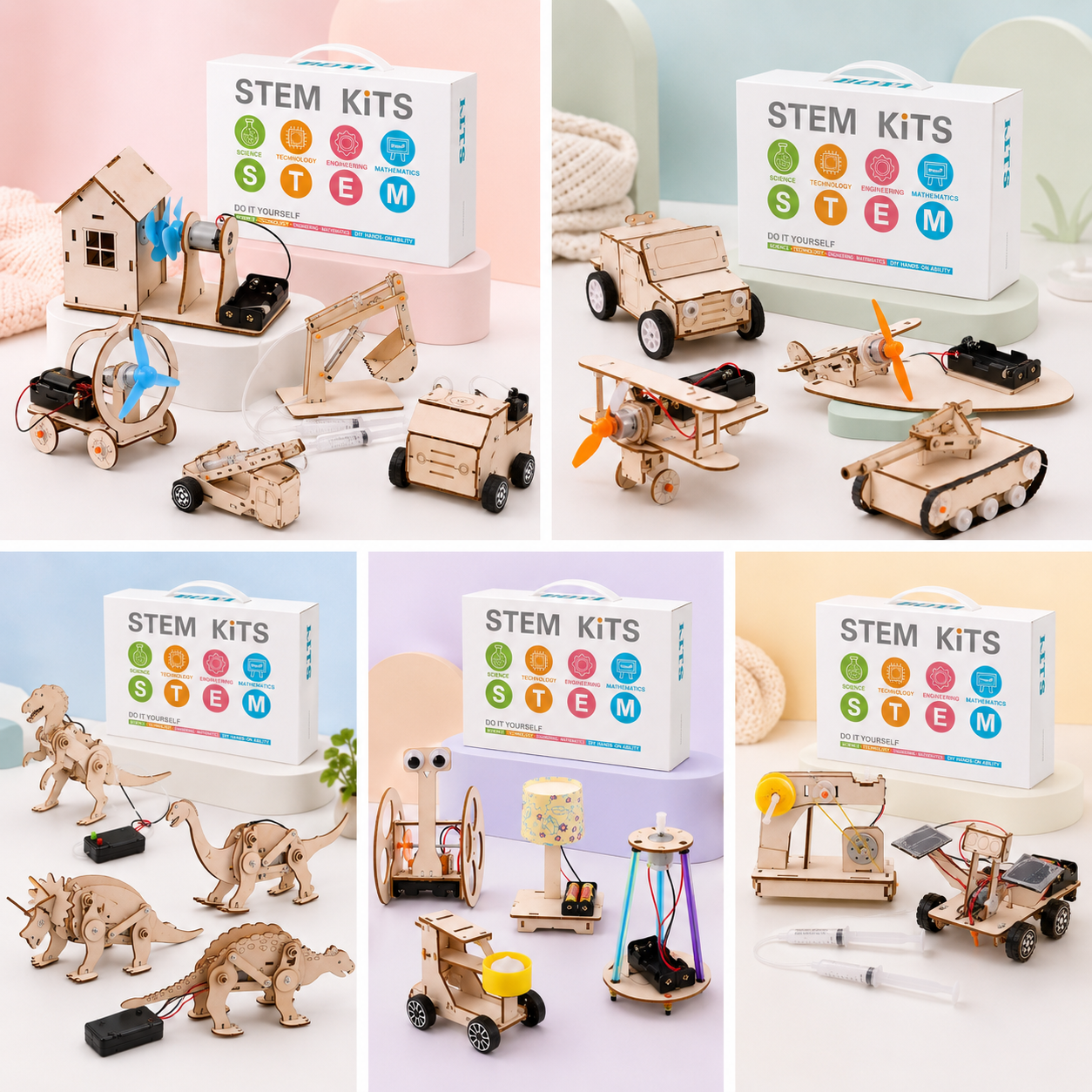 Kits STEM de Madera -Juego de Ciencia y Construcción Educativo 8 Años+