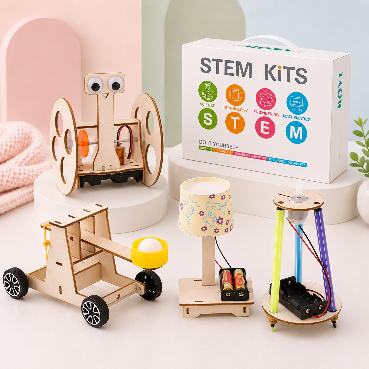 Kits STEM de Madera -Juego de Ciencia y Construcción Educativo 8 Años+