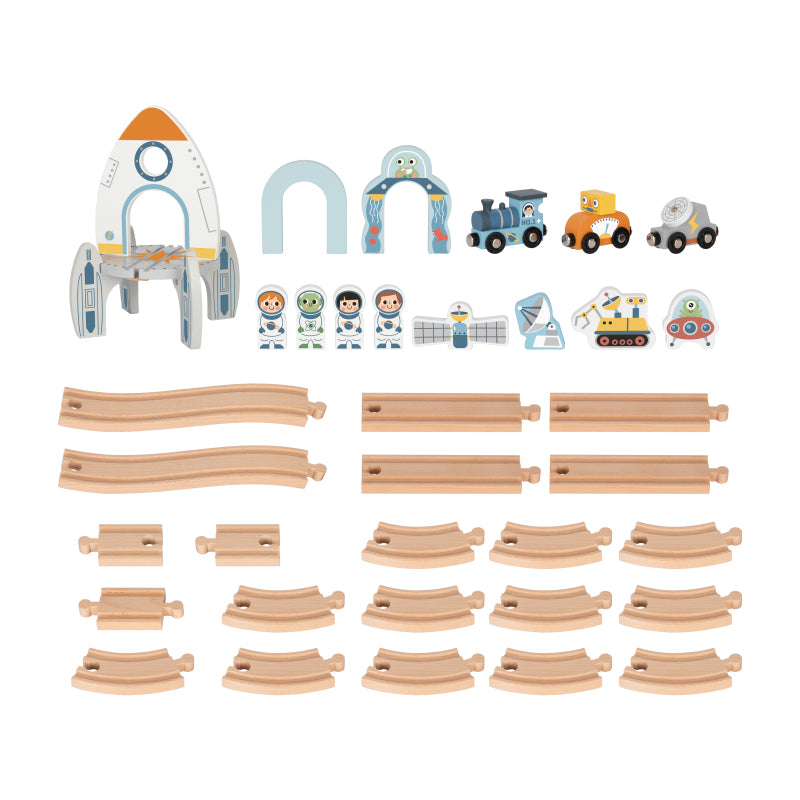Pista de Tren Espacial - Juguete de Construcción para Niños 3 Años+