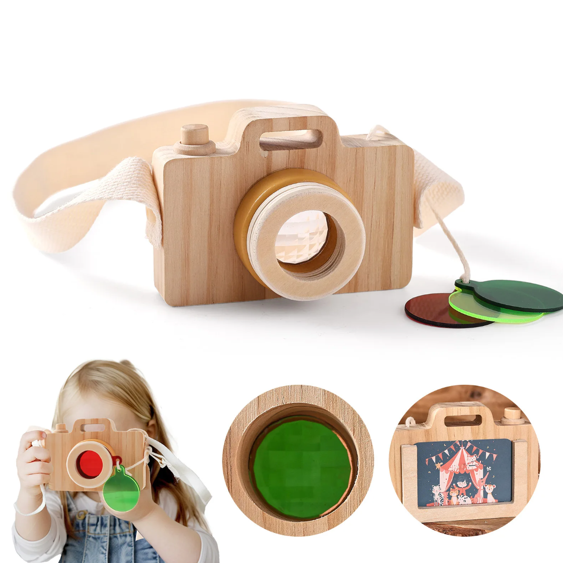 Cámara de fotos de madera