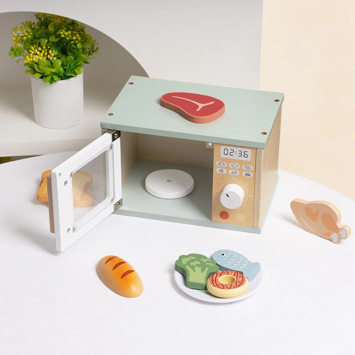 Microondas de Madera Infantil para Cocinita Montessori