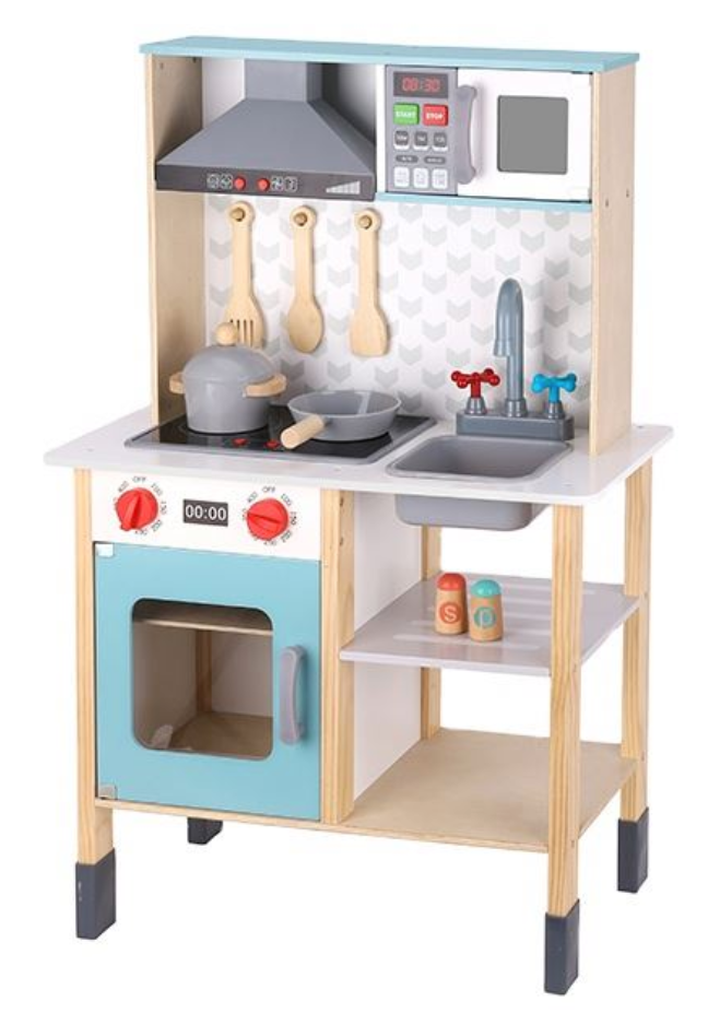 Cocinita Grande  con luces y sonido de Madera con Accesorios