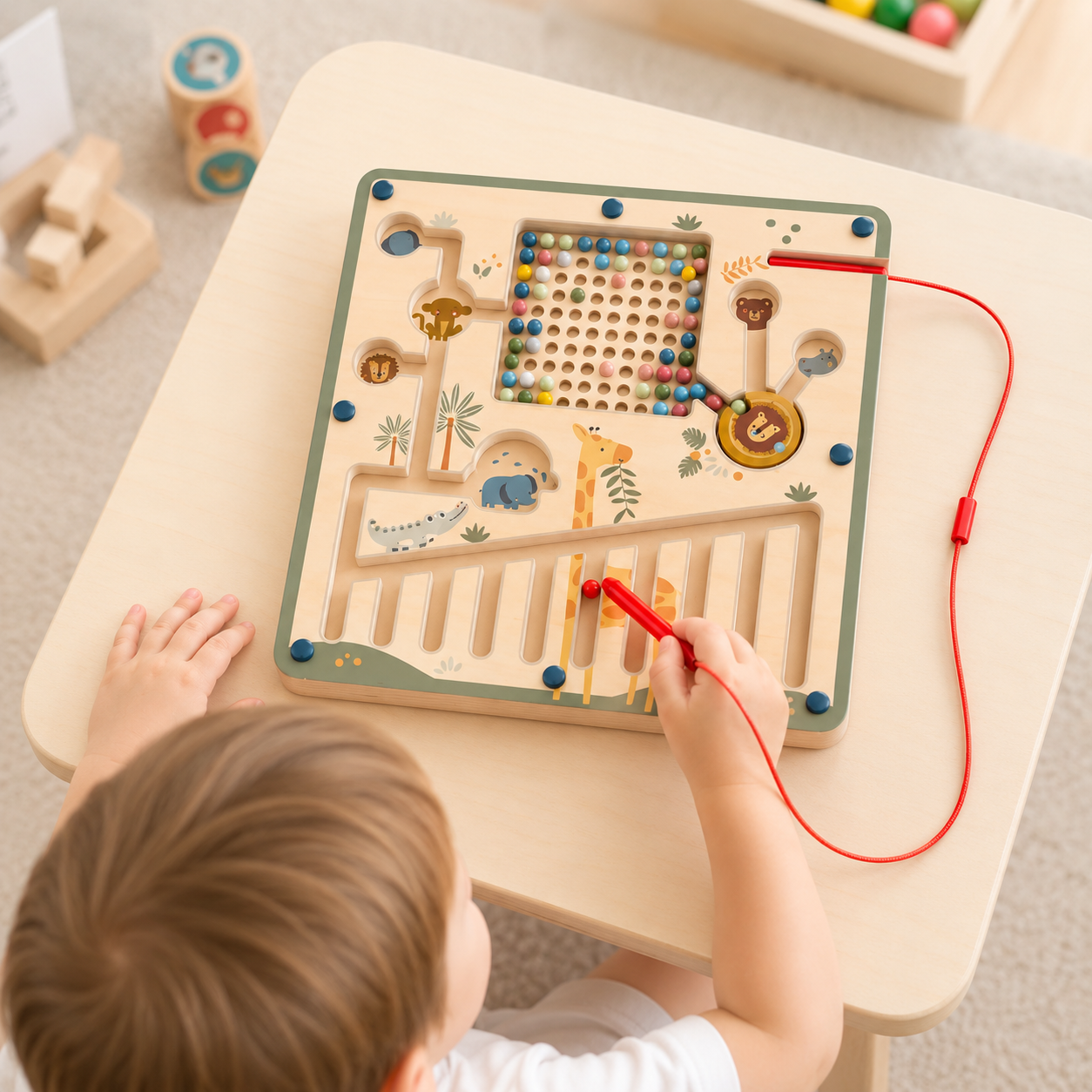 Laberinto Magnético  de Madera para Niños 3+