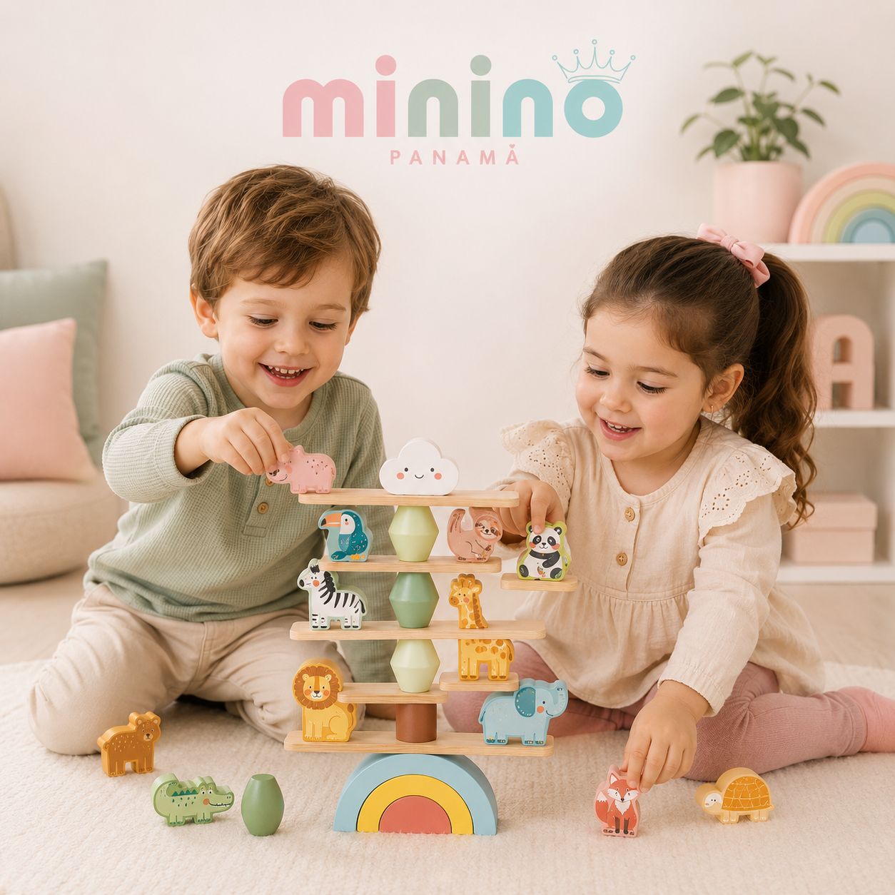 Torre Safari de Equilibrio de Madera - Juego de equilibrio