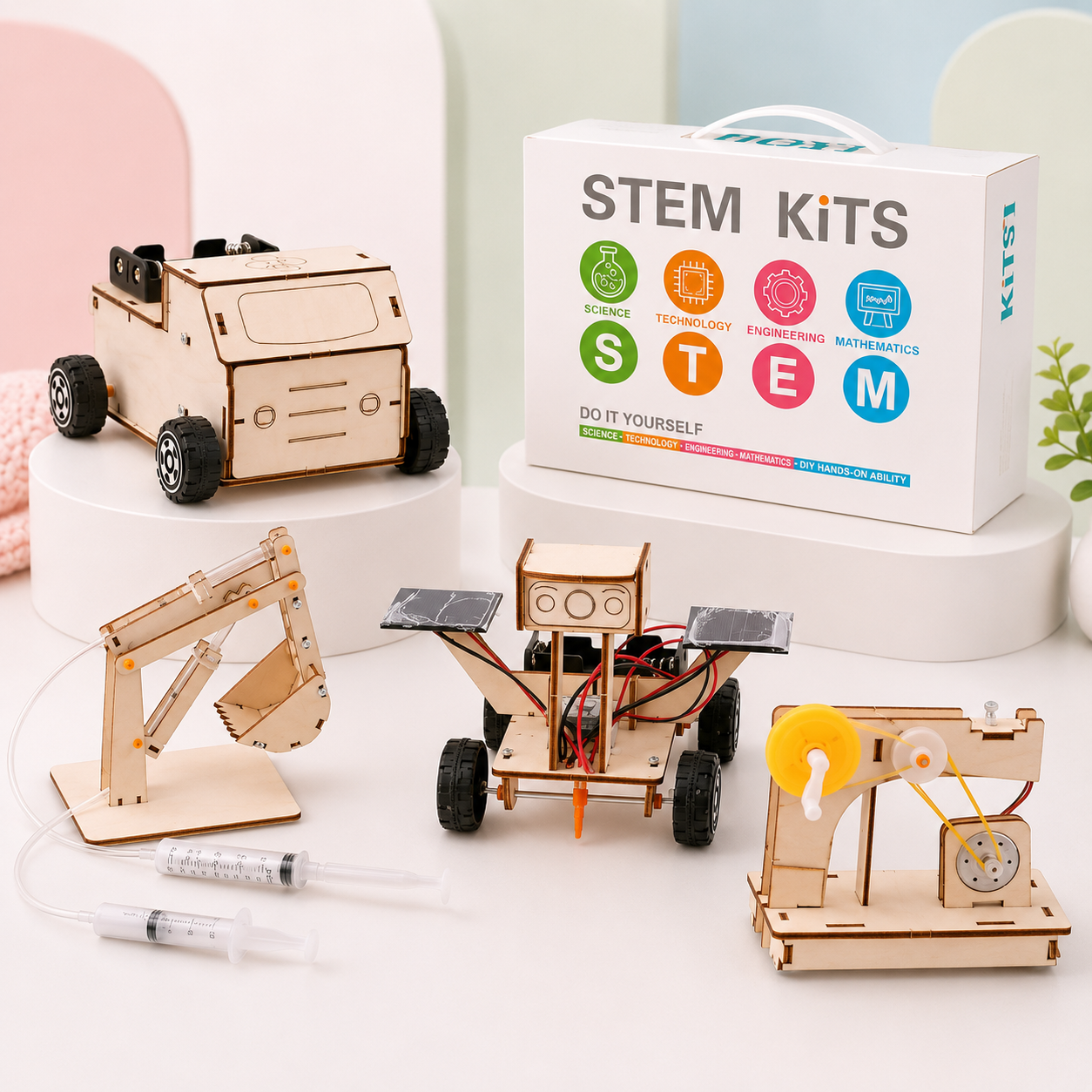 Kits STEM de Madera -Juego de Ciencia y Construcción Educativo 8 Años+