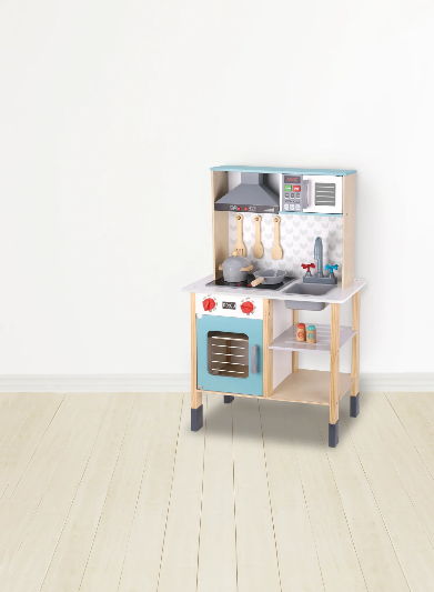 Cocinita Grande  con luces y sonido de Madera con Accesorios