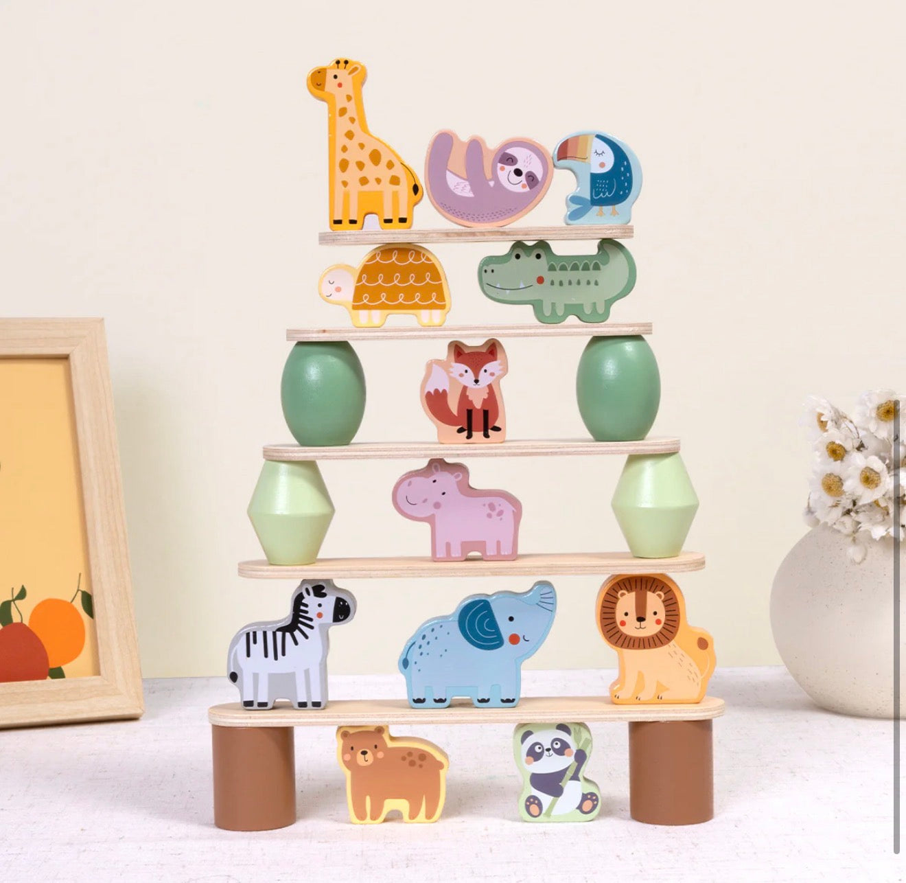 Torre Safari de Equilibrio de Madera - Juego de equilibrio