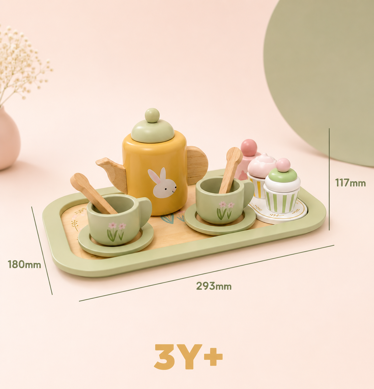 Juego de Té Infantil de Madera de conejo