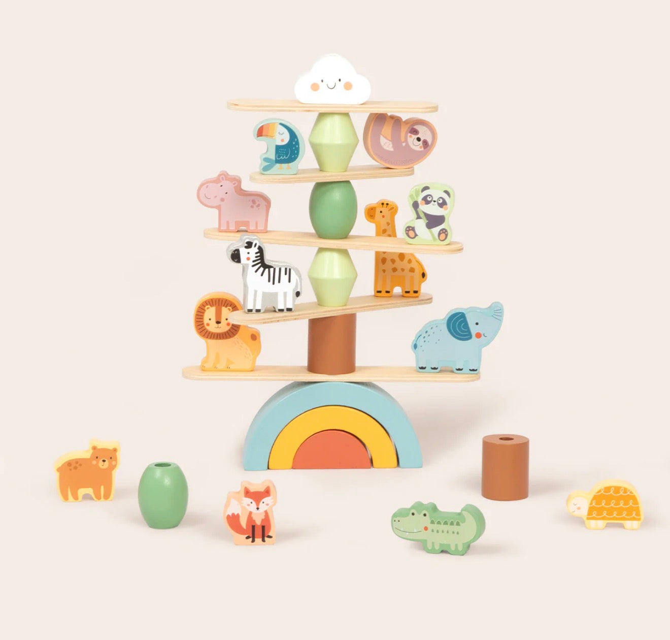 Torre Safari de Equilibrio de Madera - Juego de equilibrio