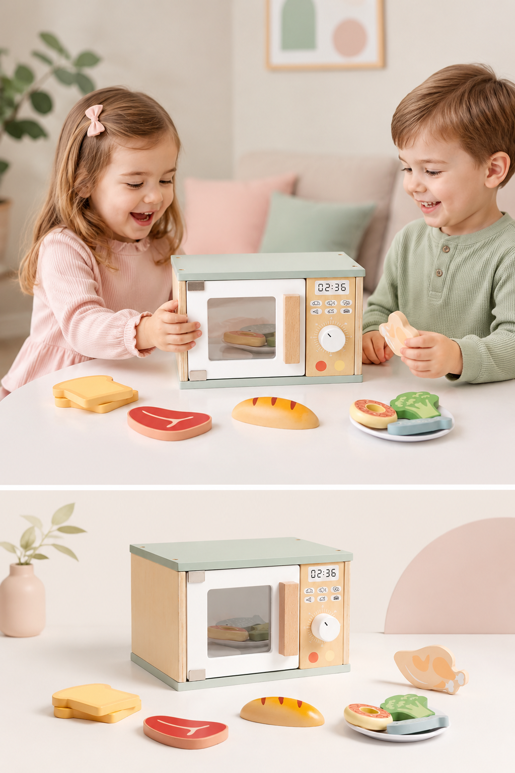 Microondas de Madera Infantil para Cocinita Montessori