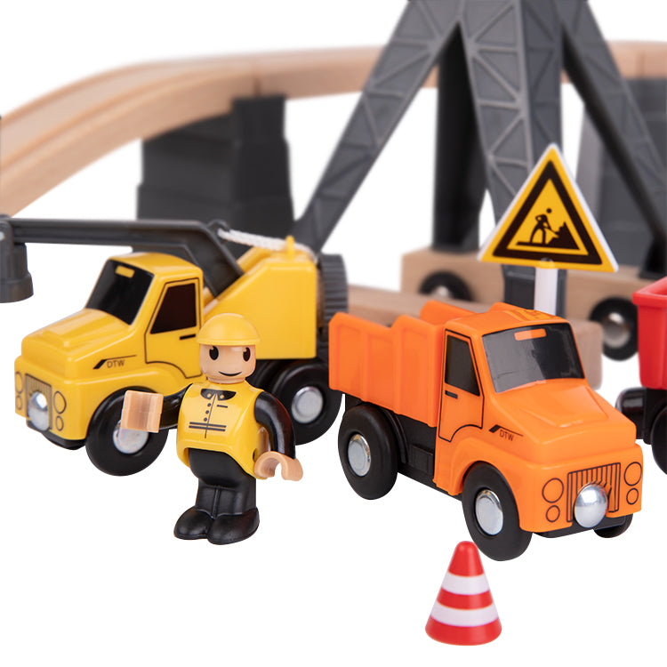Pista de Construcción de Madera con Vehículos