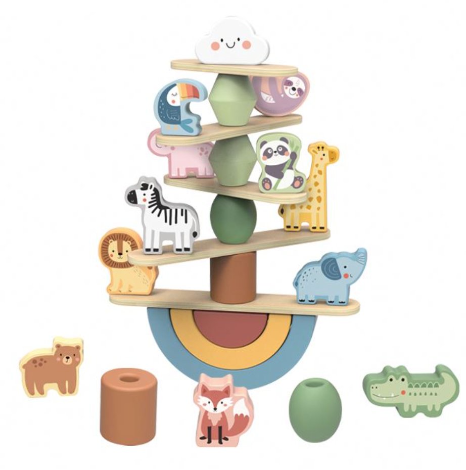 Torre Safari de Equilibrio de Madera - Juego de equilibrio