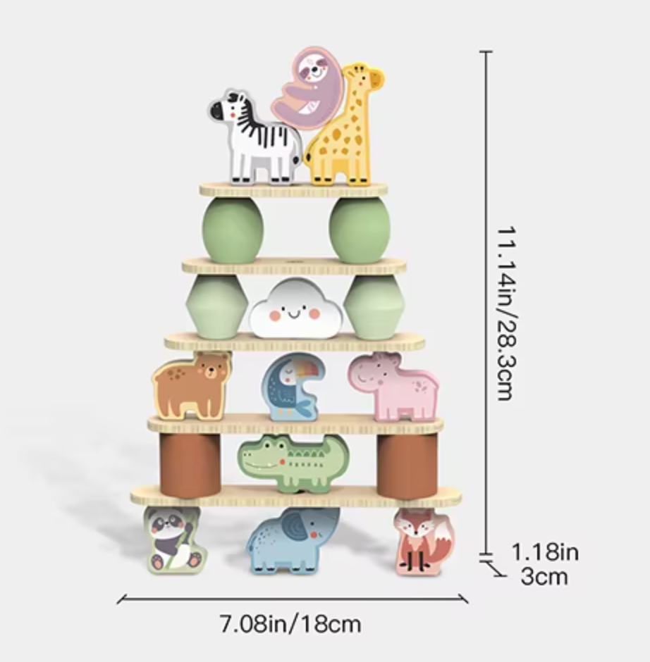 Torre Safari de Equilibrio de Madera - Juego de equilibrio