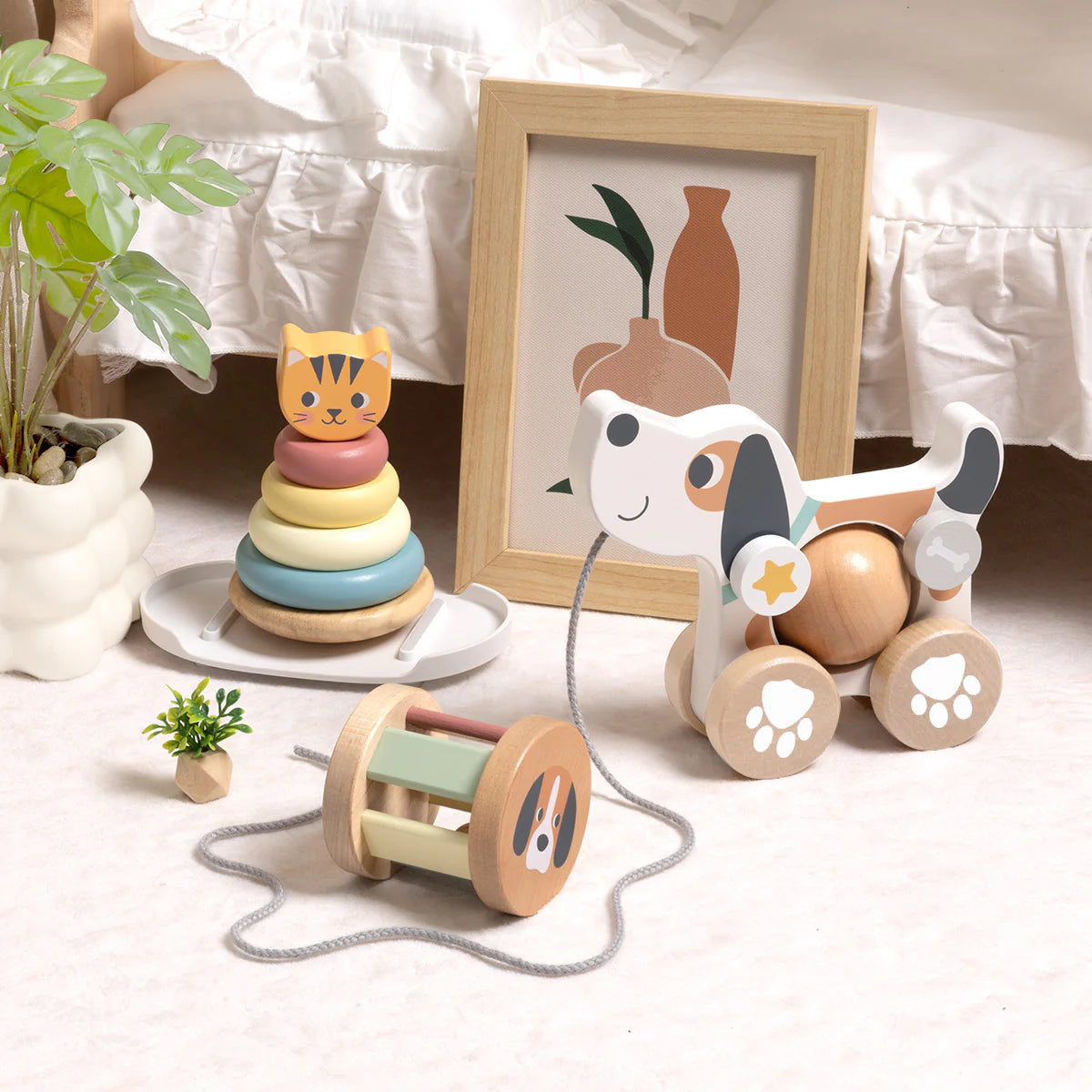 Set Montessori 3 en 1 con Perrito de Madera