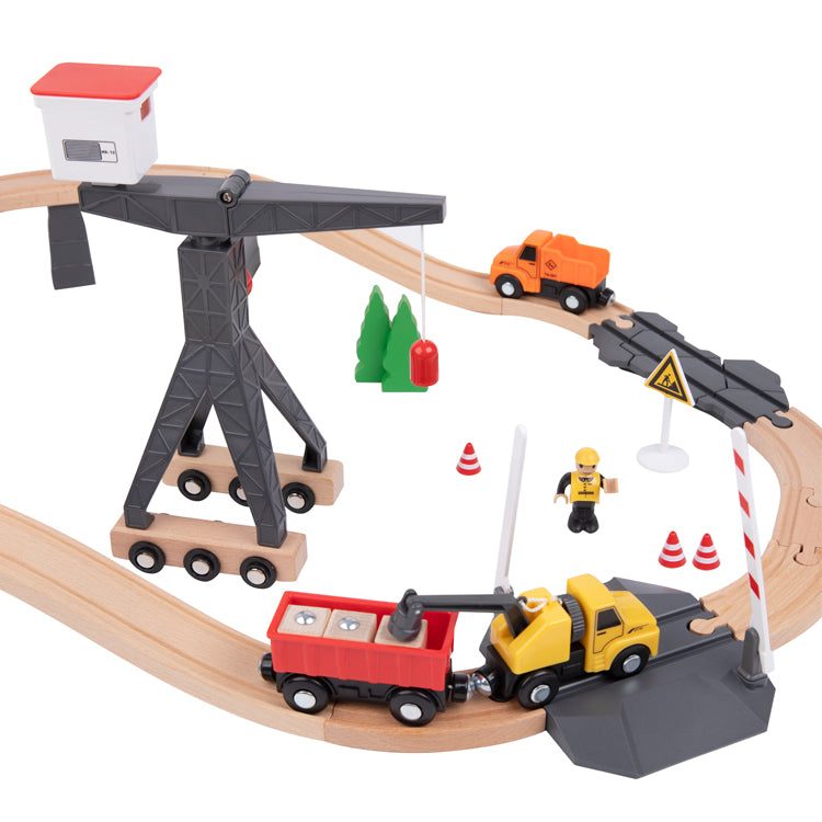 Pista de Construcción de Madera con Vehículos