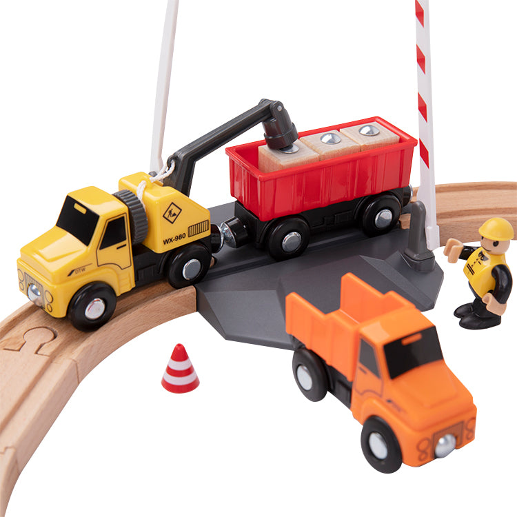 Pista de Construcción de Madera con Vehículos