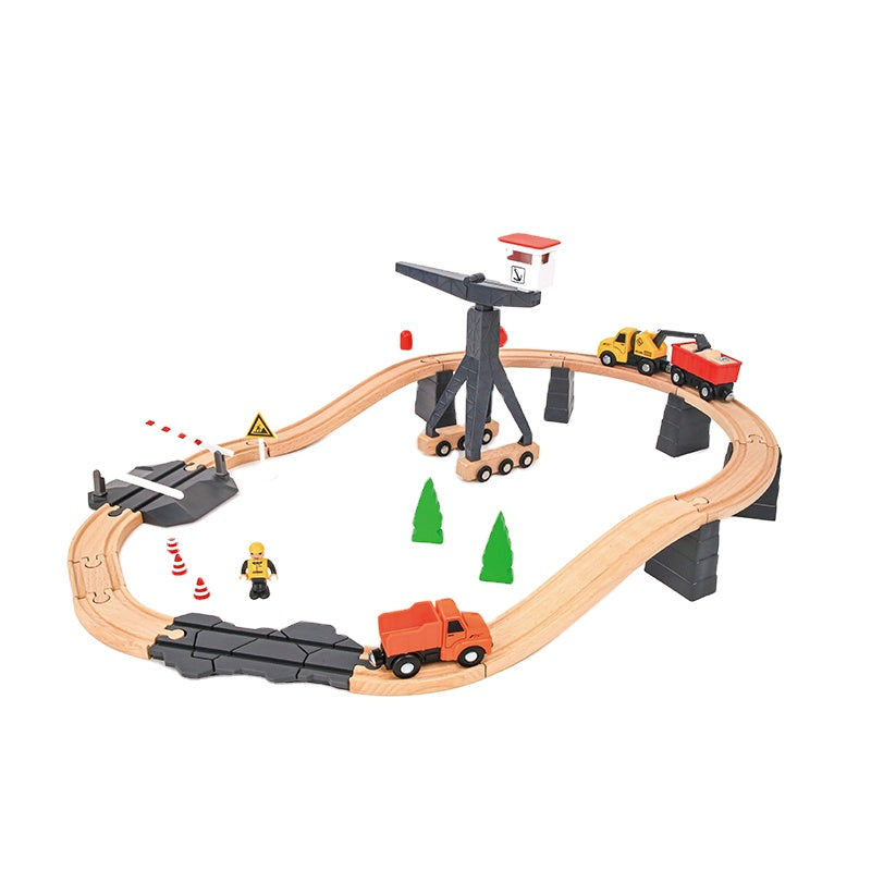Pista de Construcción de Madera con Vehículos