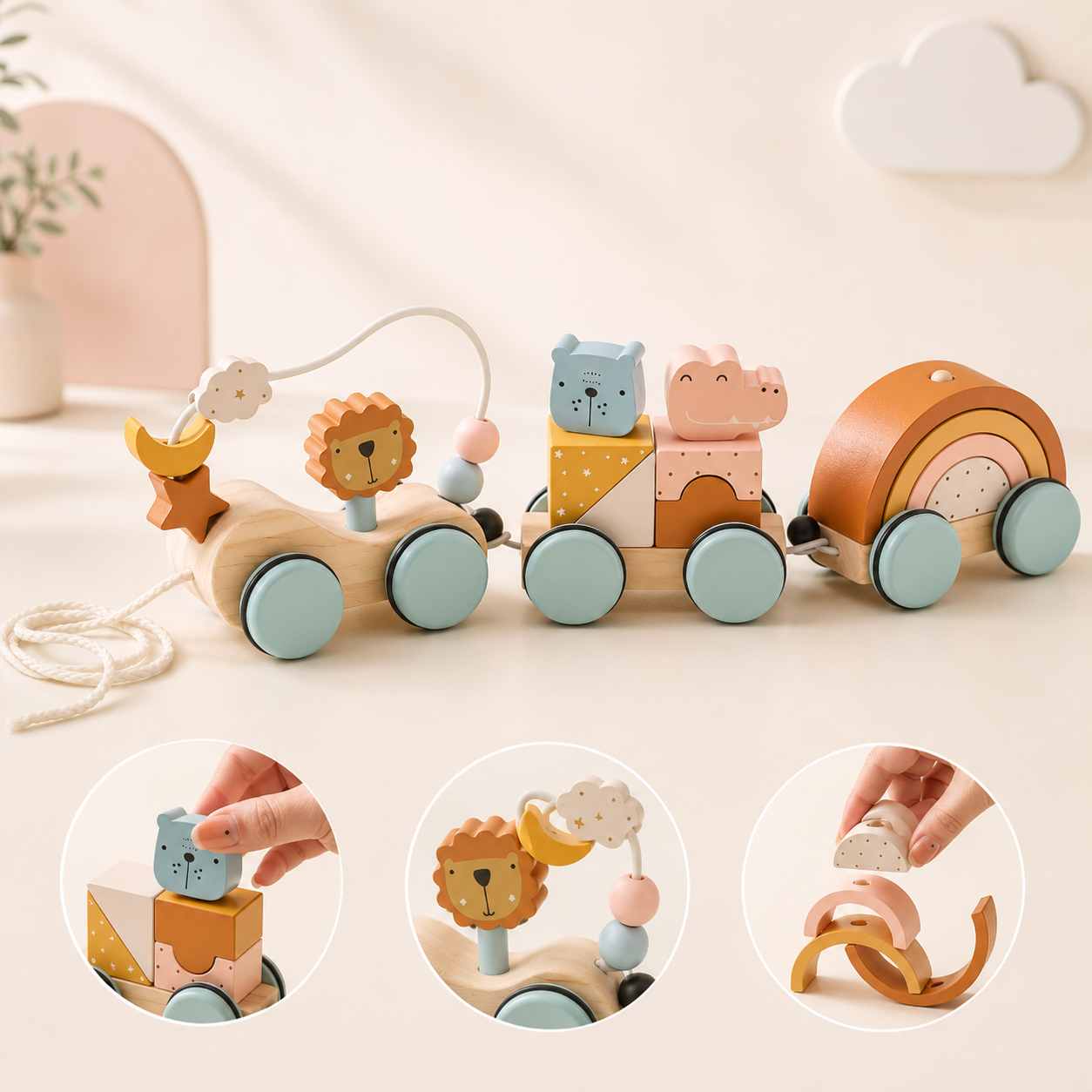 Tren de Formas de Madera para Encajar y Aprender