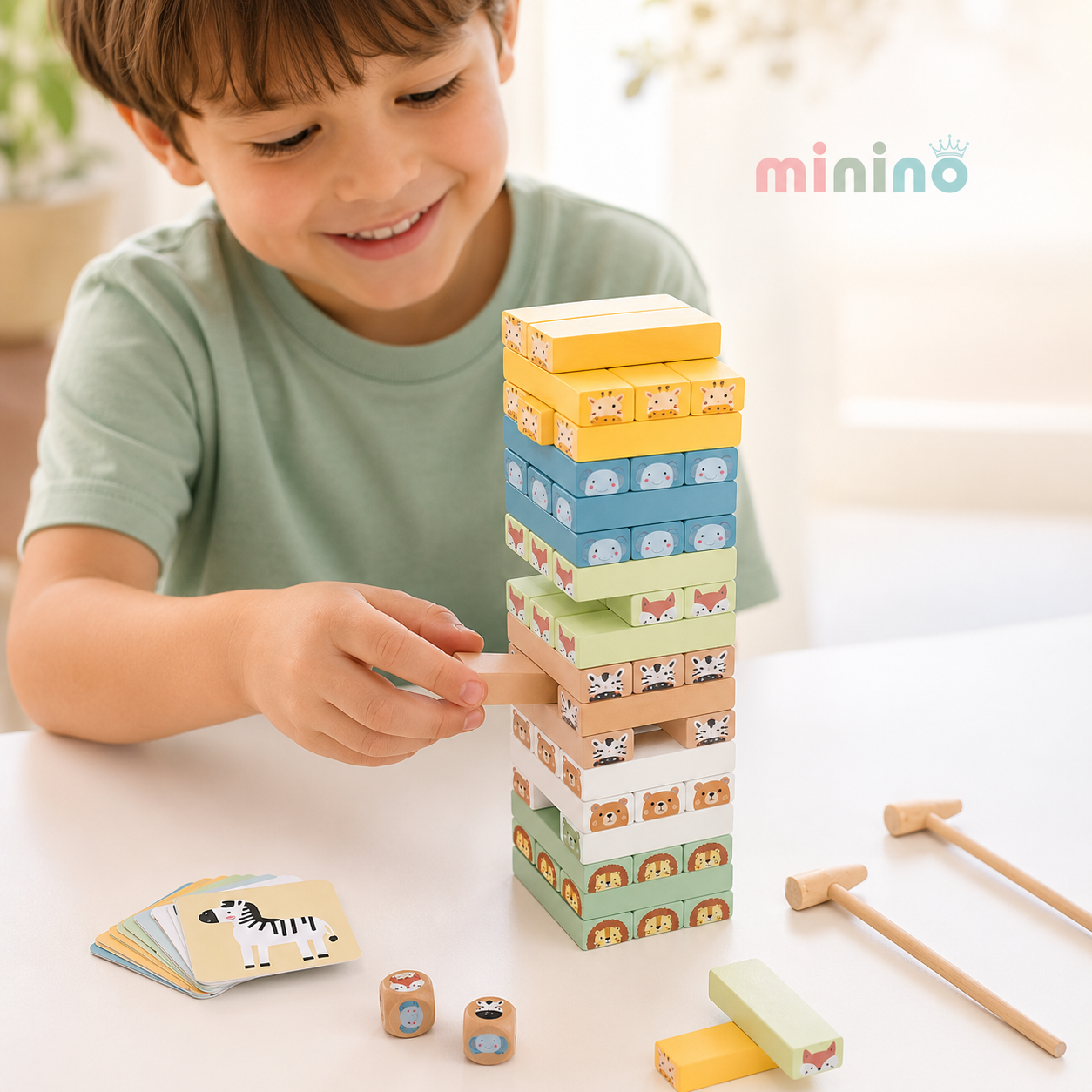 Jenga de madera para niños y niñas